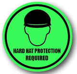 Durastripe Circular Sign -  HARD HAT PROTECTION REQUIRED