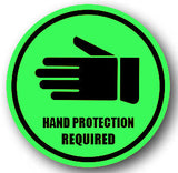 Durastripe Circular Sign -  HAND PROTECTION REQUIRED