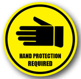 Durastripe Circular Sign -  HAND PROTECTION REQUIRED