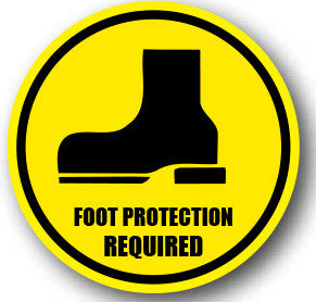 Durastripe Circular Sign -  FOOT PROTECTION REQUIRED