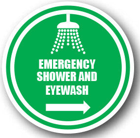 Durastripe Circular Sign -  EMERGENCY SHOWER AND EYEWASH