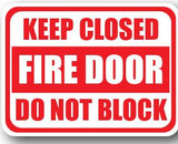 Durastripe Rectangular Sign -  KEEP CLOSED FIRE DOOR DO NOT BLOCK