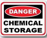 Durastripe Rectangular Sign -  DANGER CHEMICAL STORAGE