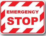 Durastripe Rectangular Sign -  EMERGENCY STOP