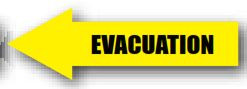 Durastripe Arrow Sign -  EVACUATION -Left