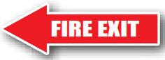 Durastripe Arrow Sign -  FIRE EXIT -Left