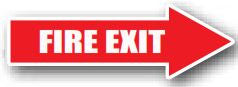 Durastripe Arrow Sign -  FIRE EXIT -Right